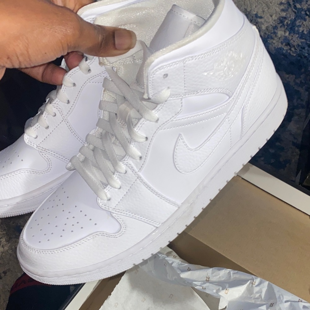 Nike All-White Leather Sneakers